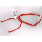 Threaded Bracelet With Love bead - Red